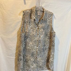 Animal print linen tunic